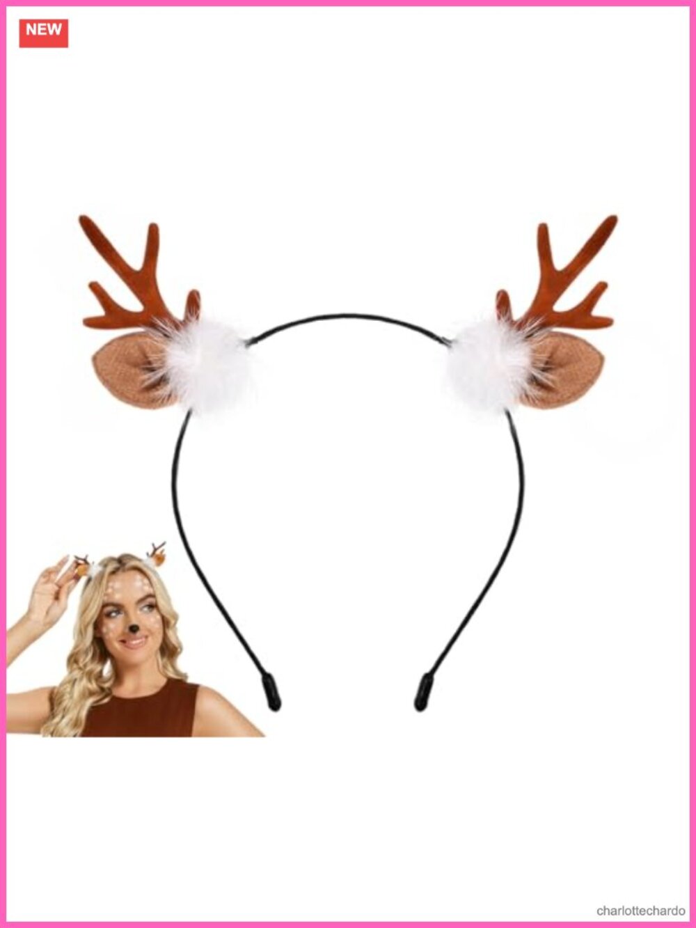 Reindeer Antlers Deer Ears Headband Halloween Costume Hair Accessory